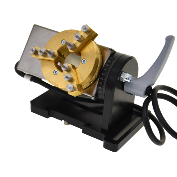 Rotating mandrel with through hole